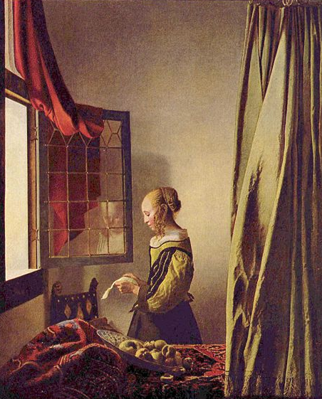 Vermeer Donna che legge una lettera davanti alla finestra