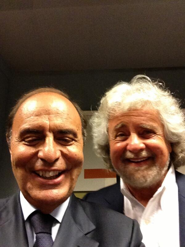 Il selfie di Vespa e Grillo