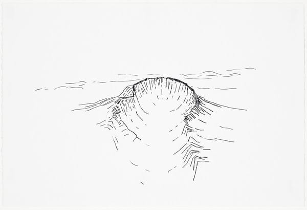 Disegno di un rilievo montuoso.